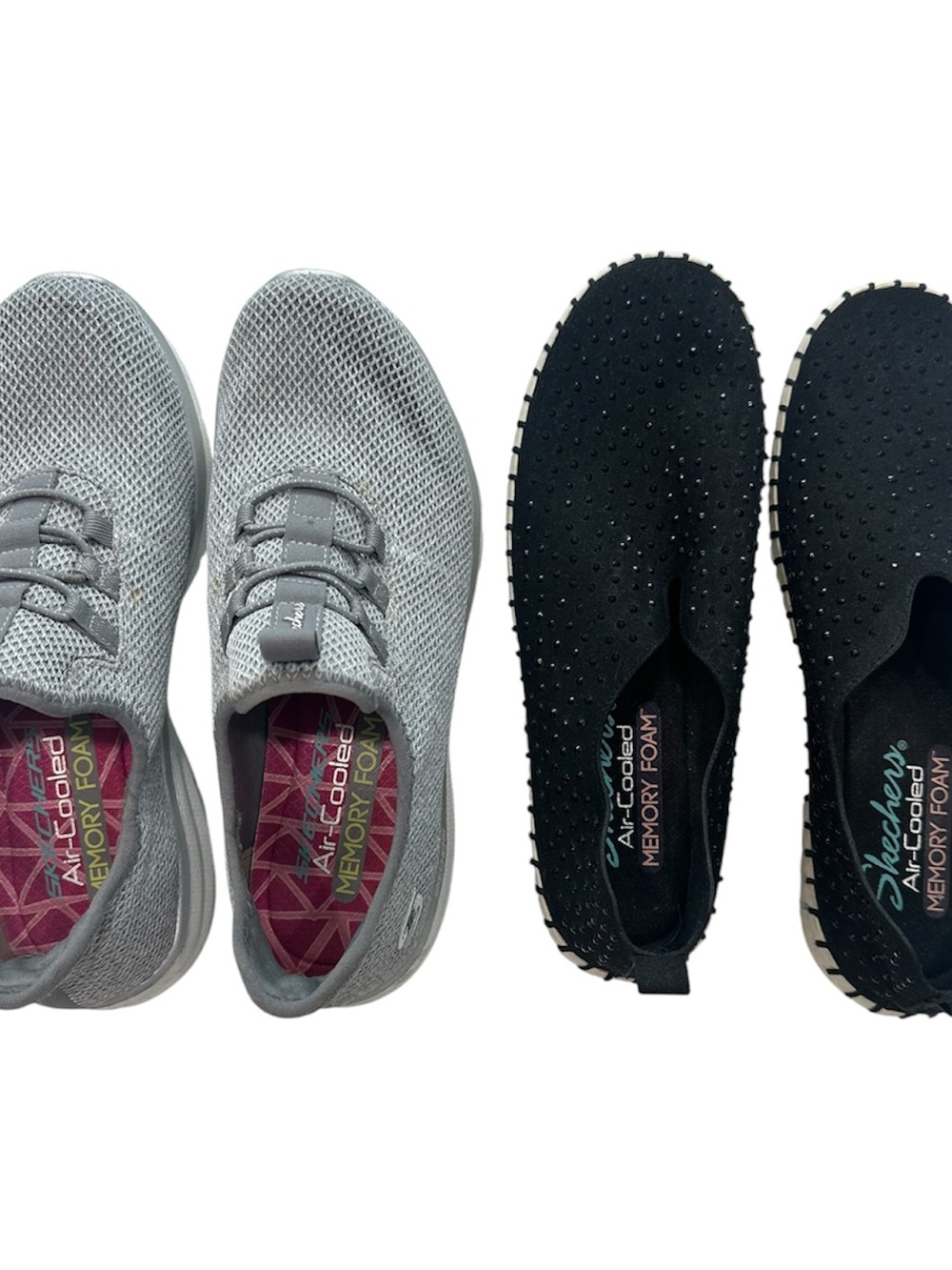 TWO pairs of Skechers Slip on Sneaker / Fashion Shoes Size 6